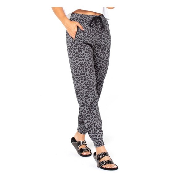 Celebrity Pink Junior Ladies High Rise Grey Leopard Print Stylish Jogger SZ XS - Picture 4 of 4